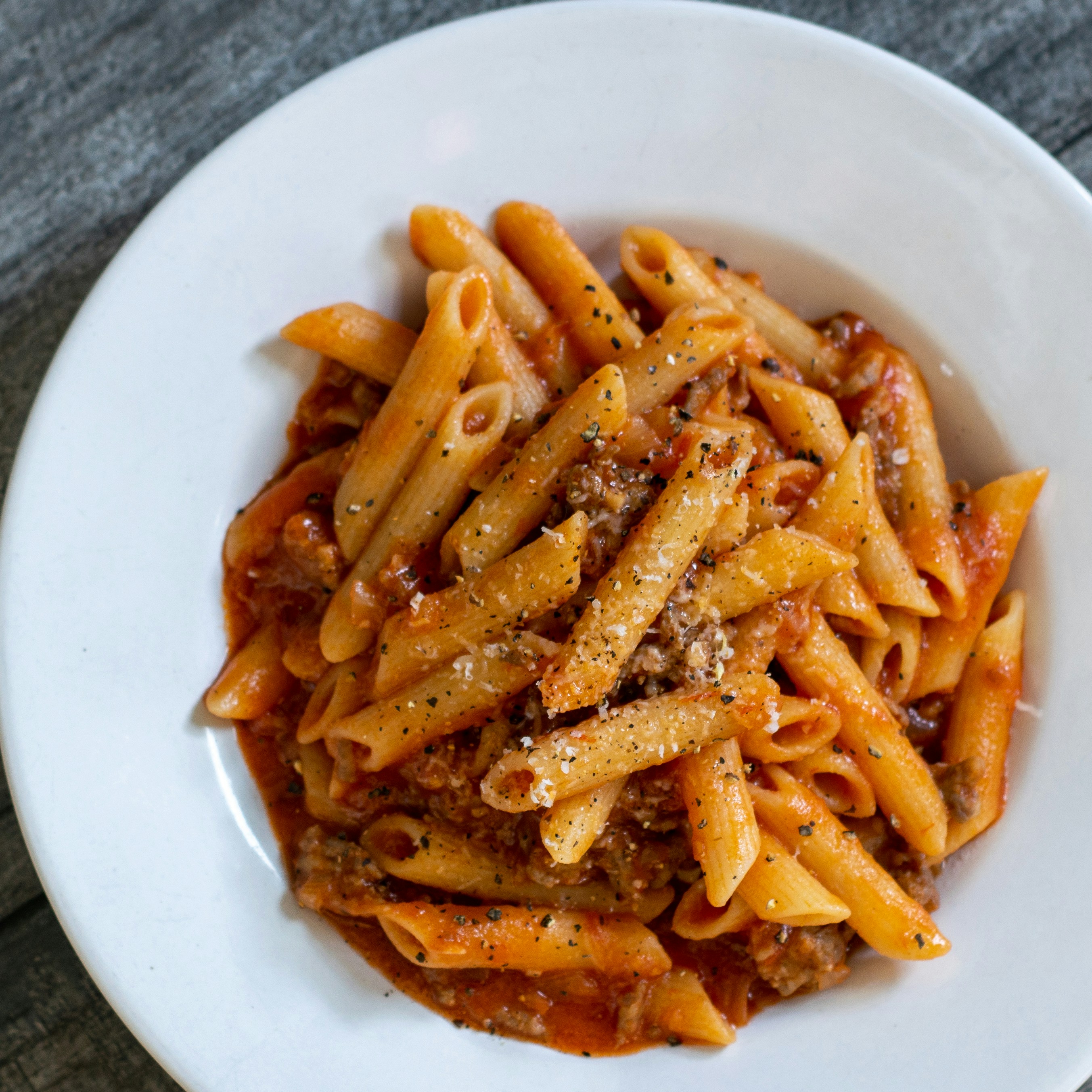 Creamy pasta dish with herbs